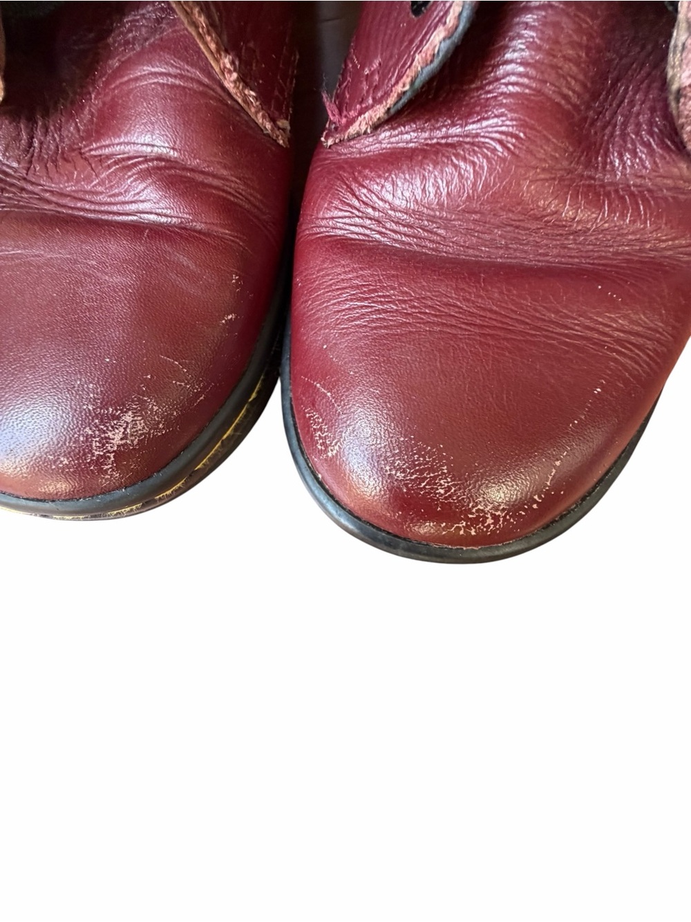 Dr. Martens Burgundy Leather Floral Lined Lace-Up Boots Vintage Style Size US 7L - Picture 5 of 9